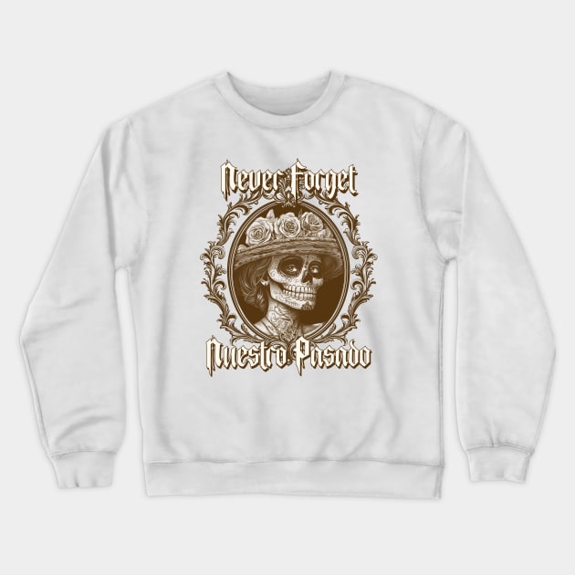 Día de Muertos Chicana Crewneck Sweatshirt by Tip Top Tee's